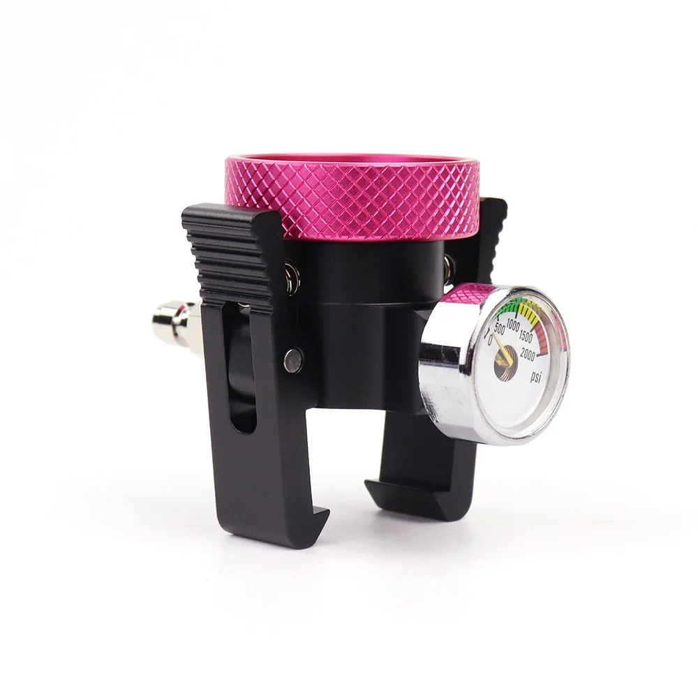 Adaptador de recarga de cilindro de CO2 de conexión rápida SODA Pink, adaptador de encendido/apagado con purga, calibre, enchufe rápido y DIN477 - imagen 3