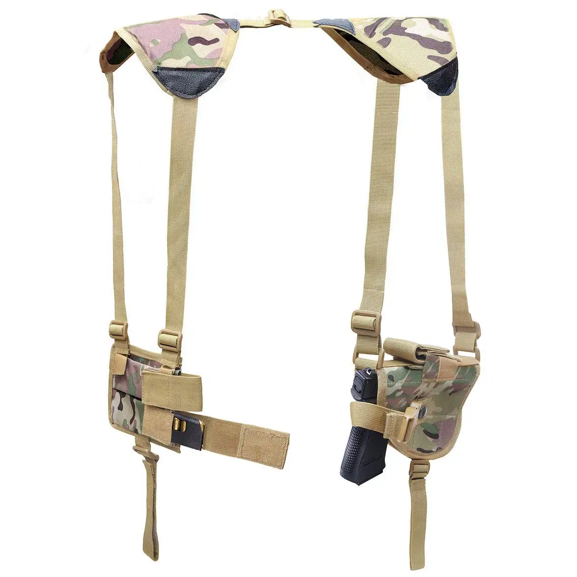 Funda de hombro oculta para pistola con doble bolsa para revistas Funda oculta universal para pistola compacta a grande - imagen 2