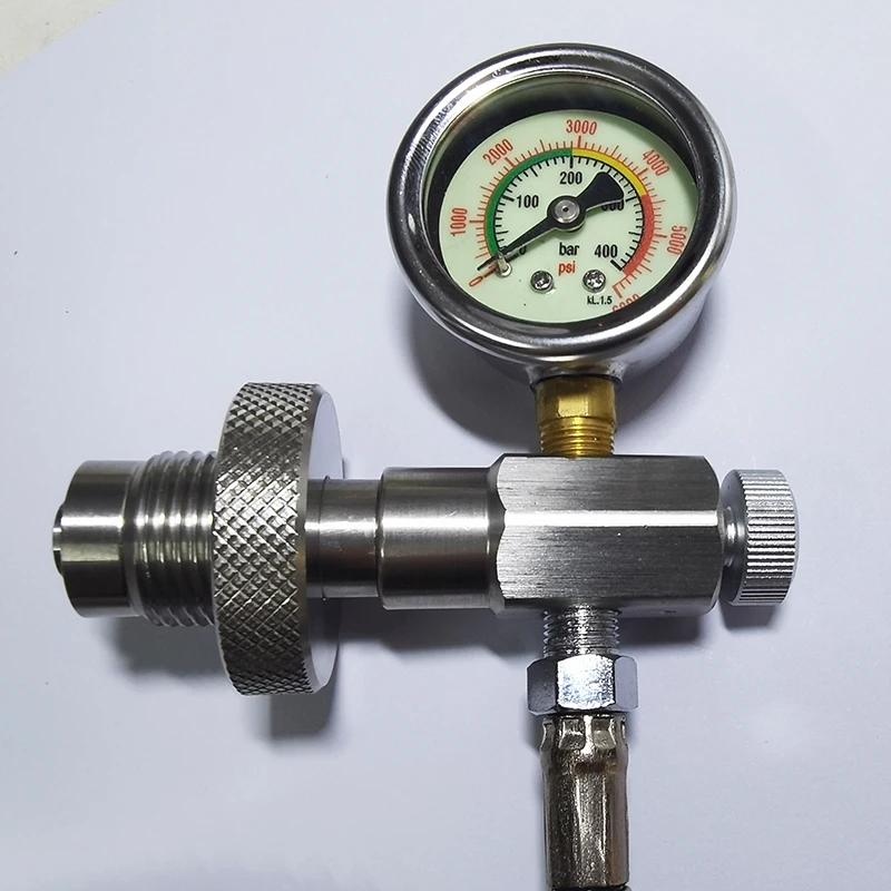 HPA Scuba HP Estación de llenado de aire Adaptador de conector de llenado de repuesto DIN Tanque de gas grande a botella de cilindro pequeño G5/8 Acero inoxidable - imagen 5