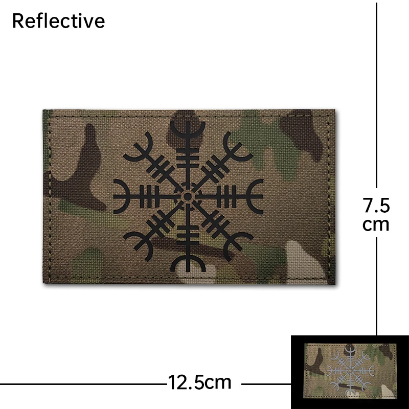 Brújula circular bordada, parche luminoso reflectante, gancho y bucle, capítulo moral, insignia militar para exteriores, brazalete, mochila DIY - imagen 5