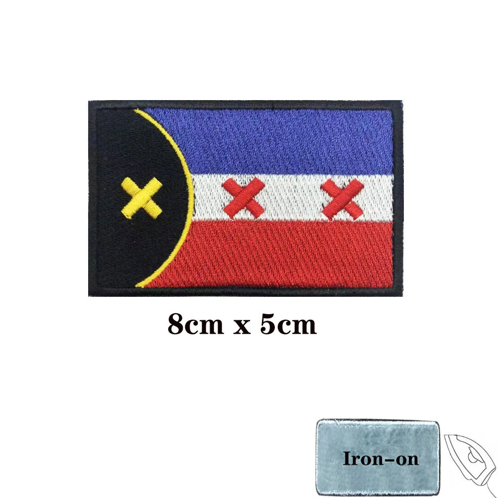 Dream SMP-Parches de bandera para el brazo, parche bordado con lazo de gancho, insignia bordada de hierro, raya militar - imagen 2