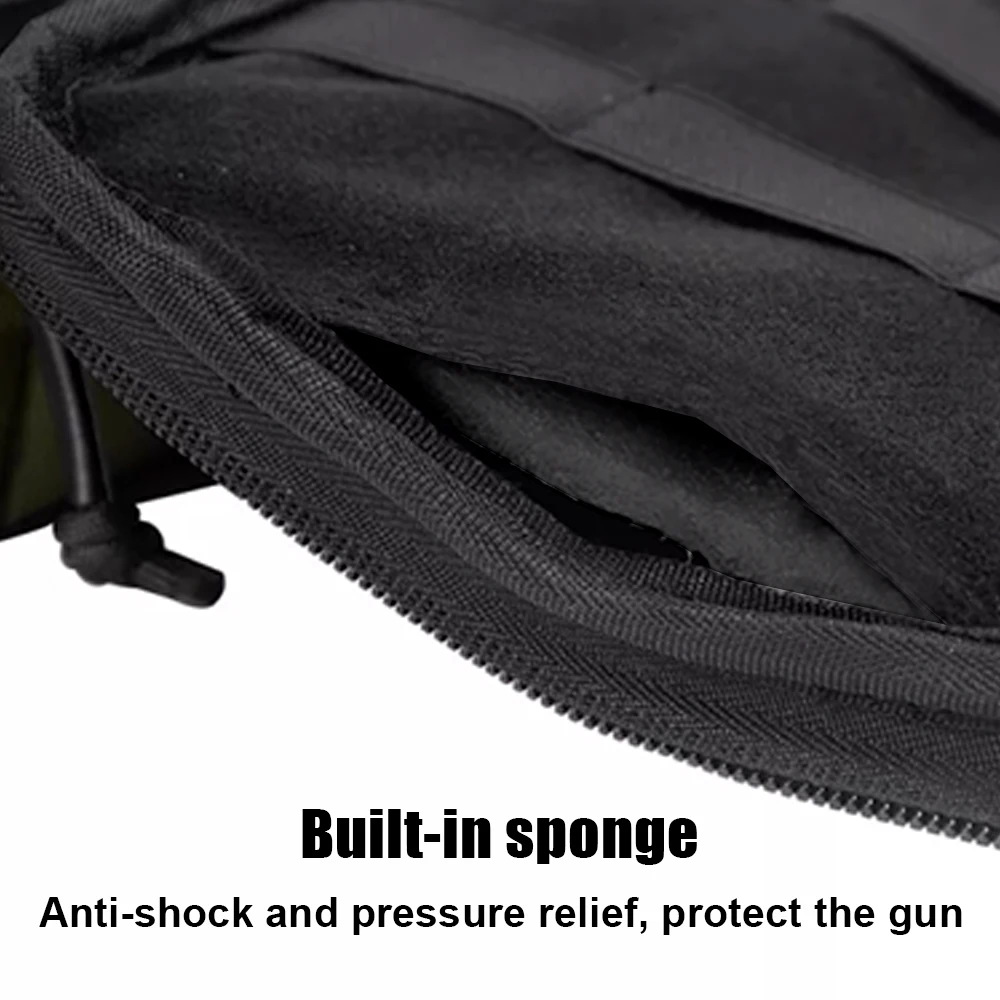 Bolsa táctica para pistola, funda de transporte para pistola, bolso para pistola, bolsa de almacenamiento para pistola Glock, bolsa de protección para pistola con cierre de gancho y bucle - imagen 3