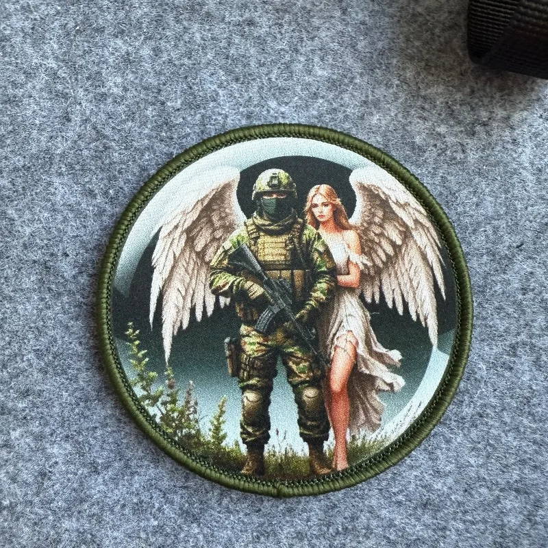 Parche táctico de soldado y Angel Guardian, insignia de moral con gancho y bucle, símbolo de esperanza y protección, brazalete militar - imagen 4