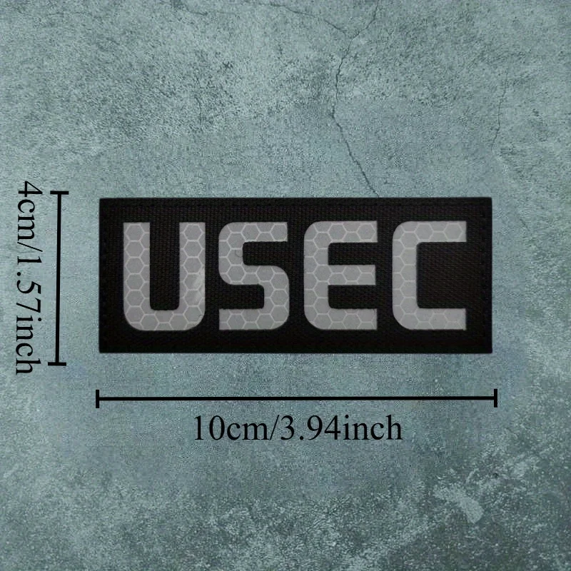 Parche de identificación nocturna en inglés USEC, insignia de moral con gancho y bucle táctico, pegatina reflectante para mochila, brazalete decorativo para ropa - imagen 3