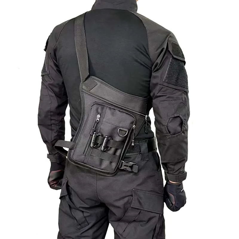 Bolsa táctica para pierna de ciclismo al aire libre, bolsa para pierna de escalada de montaña, bolso para motocicleta para hombre, bolso cruzado informal