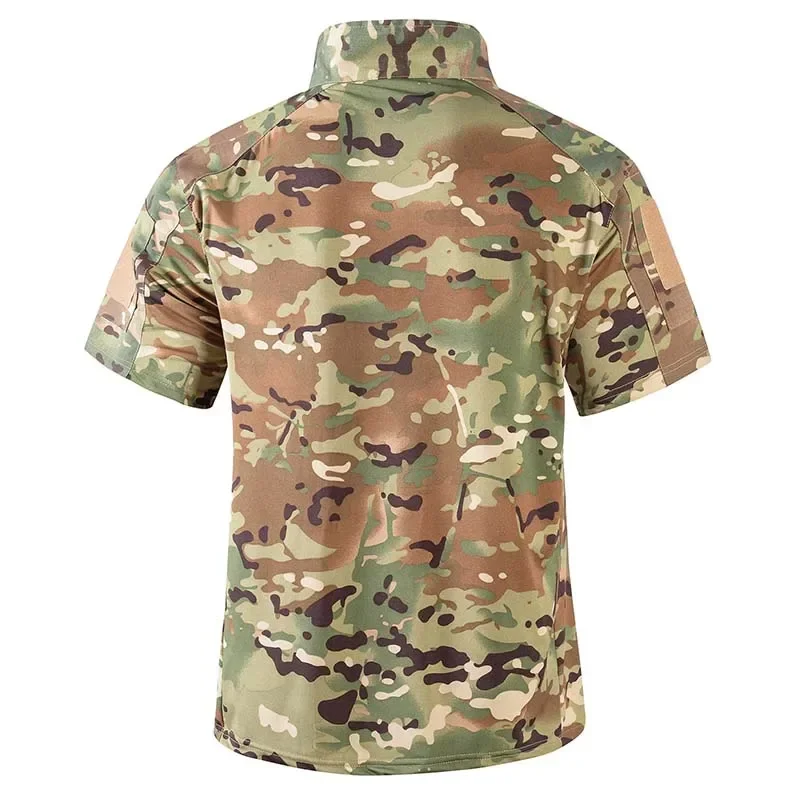 Camisa táctica de uniforme de camuflaje para hombre, camiseta de combate de secado rápido de manga corta, camiseta del ejército militar, camisas para caza y senderismo al aire libre - imagen 3