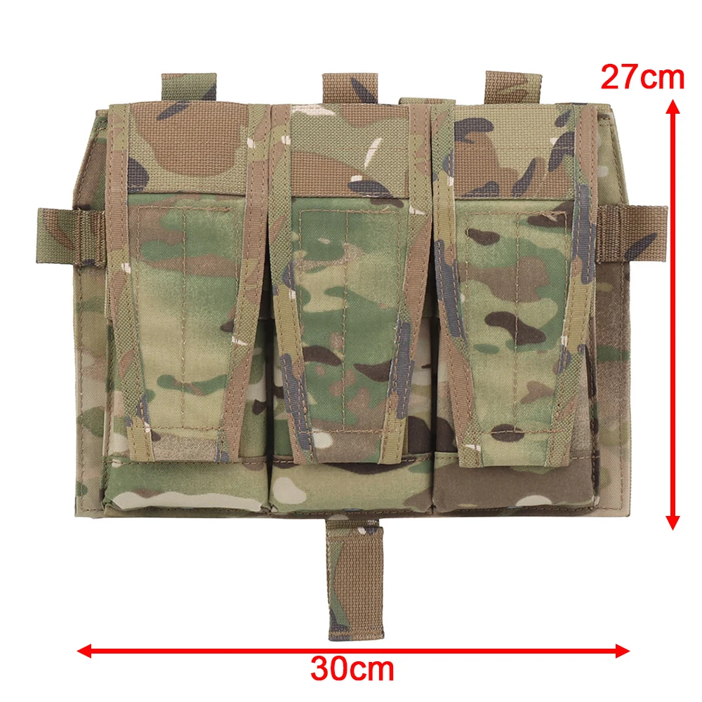 Bolsa táctica Triple M4 5,56 para revistas, Panel magnético desmontable con solapa frontal, gancho de retención, chaleco de caza, Airsoft CP - imagen 2