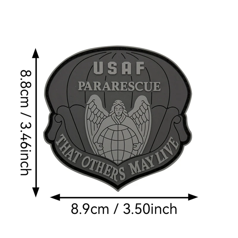 Parche luminoso de gancho y bucle de PVC de rescate USAF, parches de accesorios de ropa, insignia moral al aire libre, insignias tácticas para mochila - imagen 4