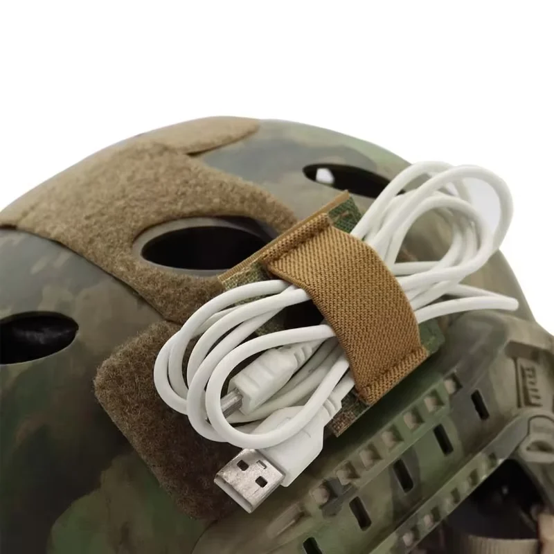 Cable de intercomunicación para auriculares táctico, correa de recogida, organizador elástico, arnés de cables para auriculares, pegatina de bucle de gancho, pegatina para casco - imagen 4