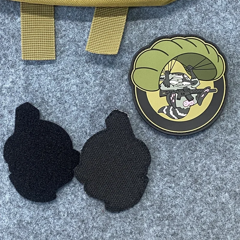 Parche de telescopio para casco, pegatina de paracaídas de dibujos animados de PVC 3D, insignia de moral táctica, gancho y bucle, brazalete, mochila, parches de ropa - imagen 5