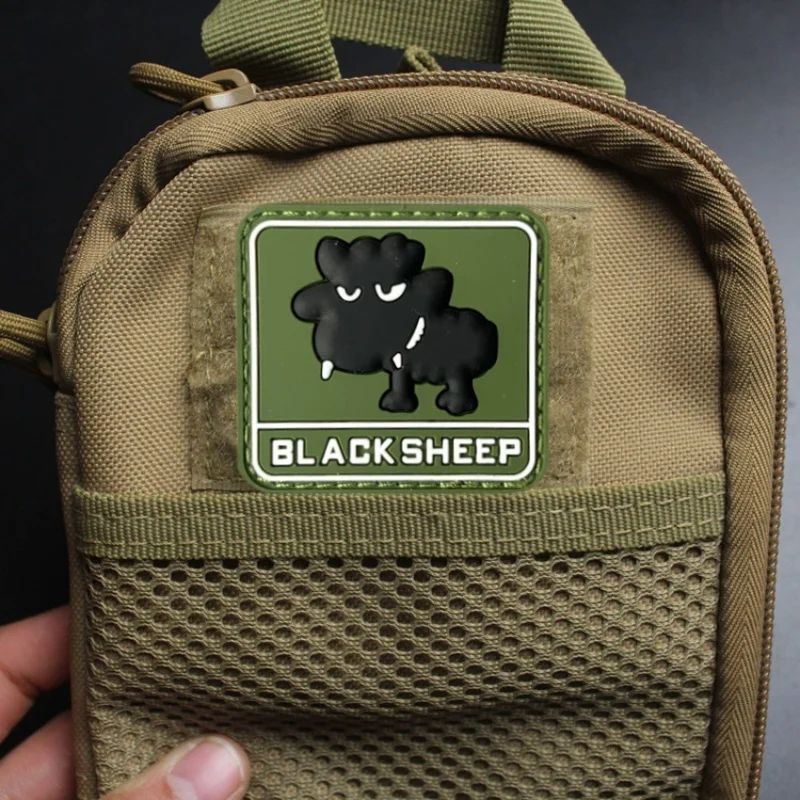 Parche de PVC BLACK SHEEP para ropa, insignia de moral táctica, parches militares con gancho, accesorios para mochila, brazalete adhesivo - imagen 5