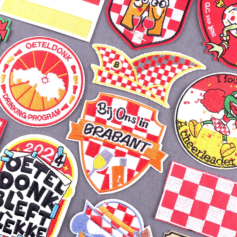 Parche bordado de Carnaval Brabant de Países Bajos, parches para planchar para ropa, parche de Carnaval holandés Oeteldonk para pegatinas de ropa - imagen 2