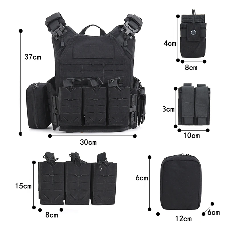 Mochila táctica para deportes al aire libre para hombres, multiajuste, caza, Camping, senderismo, chaleco Molle con gancho y bucle, bolsa de entrenamiento de viaje - imagen 3