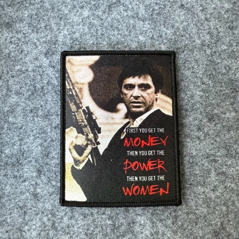 Parche táctico Scarface, insignia de moral con gancho y bucle, parches militares para chaleco, mochila - imagen 2