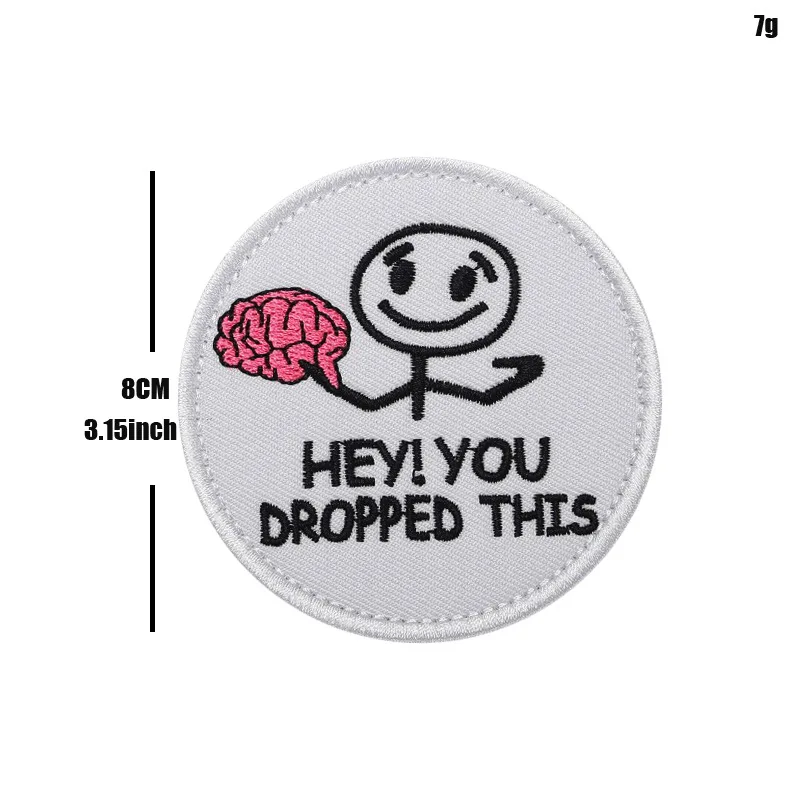 Parche bordado de humor "Cuenta que cae esto" Te perdido tu cerebro Parche con gancho y bucle para chaquetas, sombreros, bolsos, ropa - imagen 3