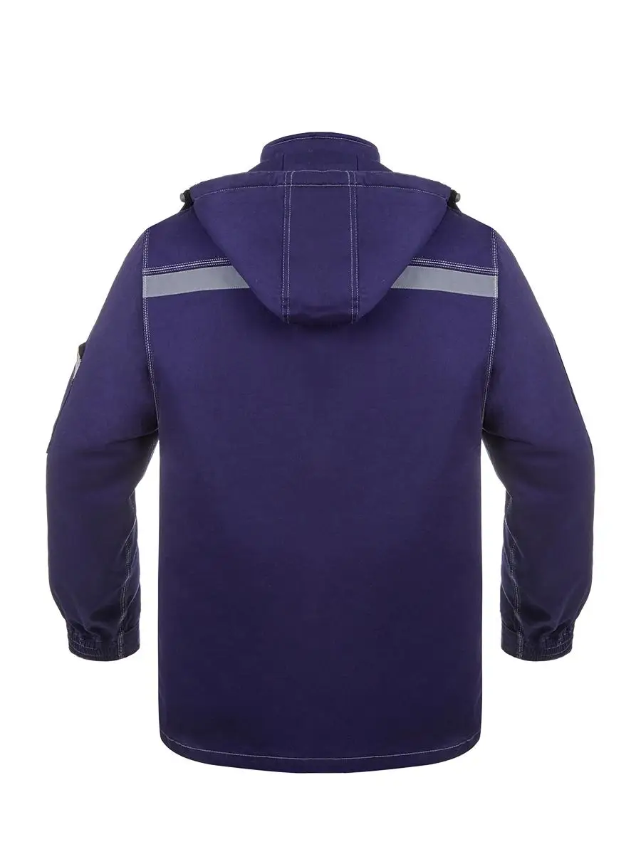 Nuevo 2025 invierno al aire libre reflectante ropa de trabajo segura algodón puro grueso hombres mujeres cálido longitud media Chaqueta de algodón con capucha - imagen 3