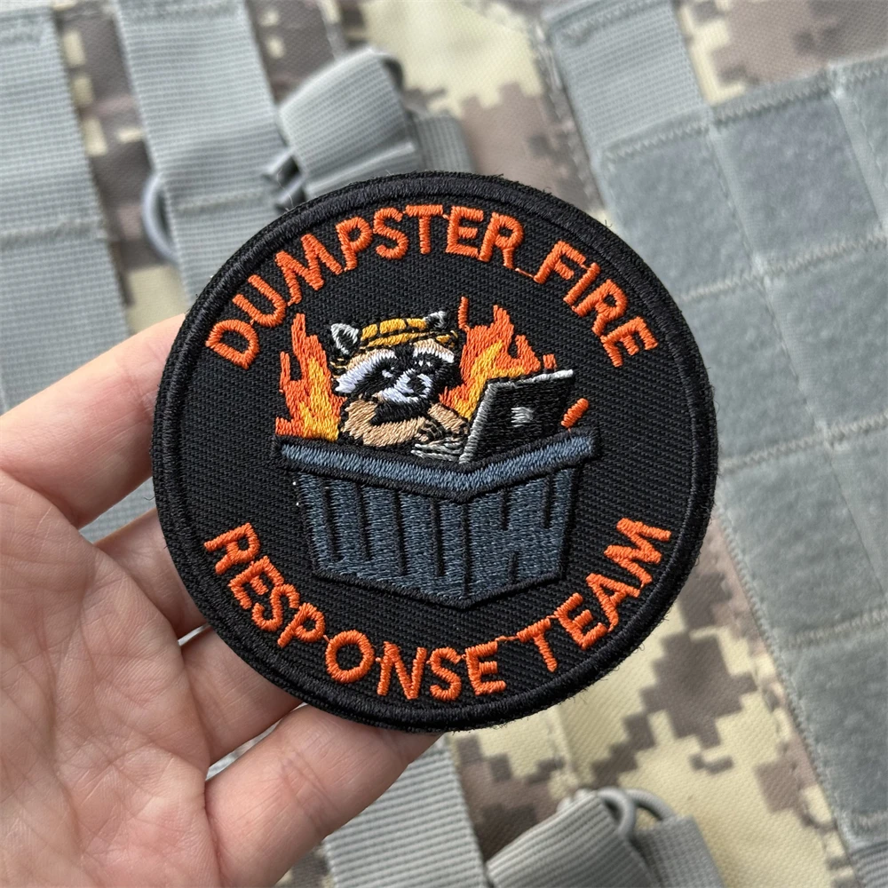 Parche táctico Dumpster Fire Response Team Morale, parches de gancho y bucle bordados del ejército militar para ropa, pegatina para mochila - imagen 4