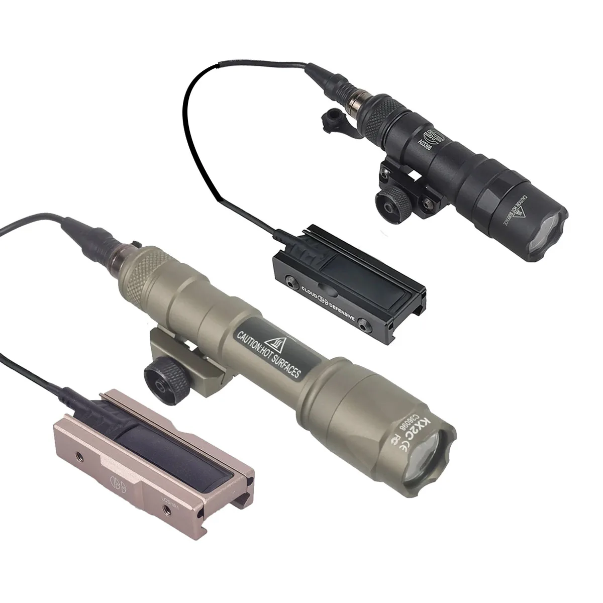 Conjuntos tácticos Airsoft Surefir M600 M300, luz de explorador, Panel de bolsillo de 20mm, interruptor Mlok Picatinny, montaje en riel, linterna para Rifle AR15 - imagen 3