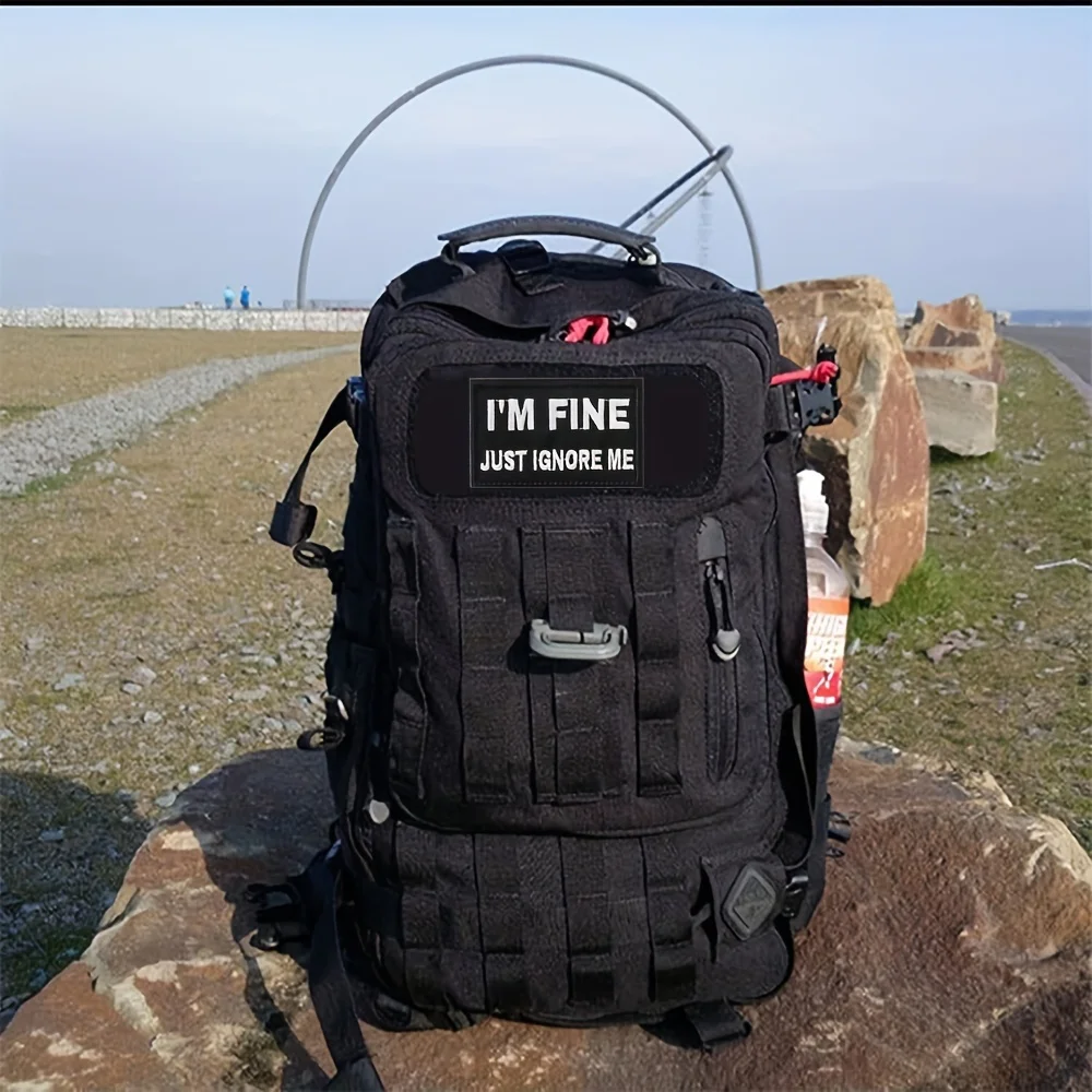 "I'm Fine, Just Ignore Me" Humorístico divertido Meme Velcros parche moral parche táctico insignia de gancho y bucle para chaquetas, vaqueros, sombreros - imagen 4