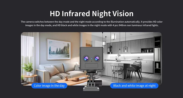 CB75D Okam4G Cámara binocular Zoom Intercomunicador de voz bidireccional Bajo consumo de energía Batería Plug-in Monitoreo doméstico gratuito - imagen 4