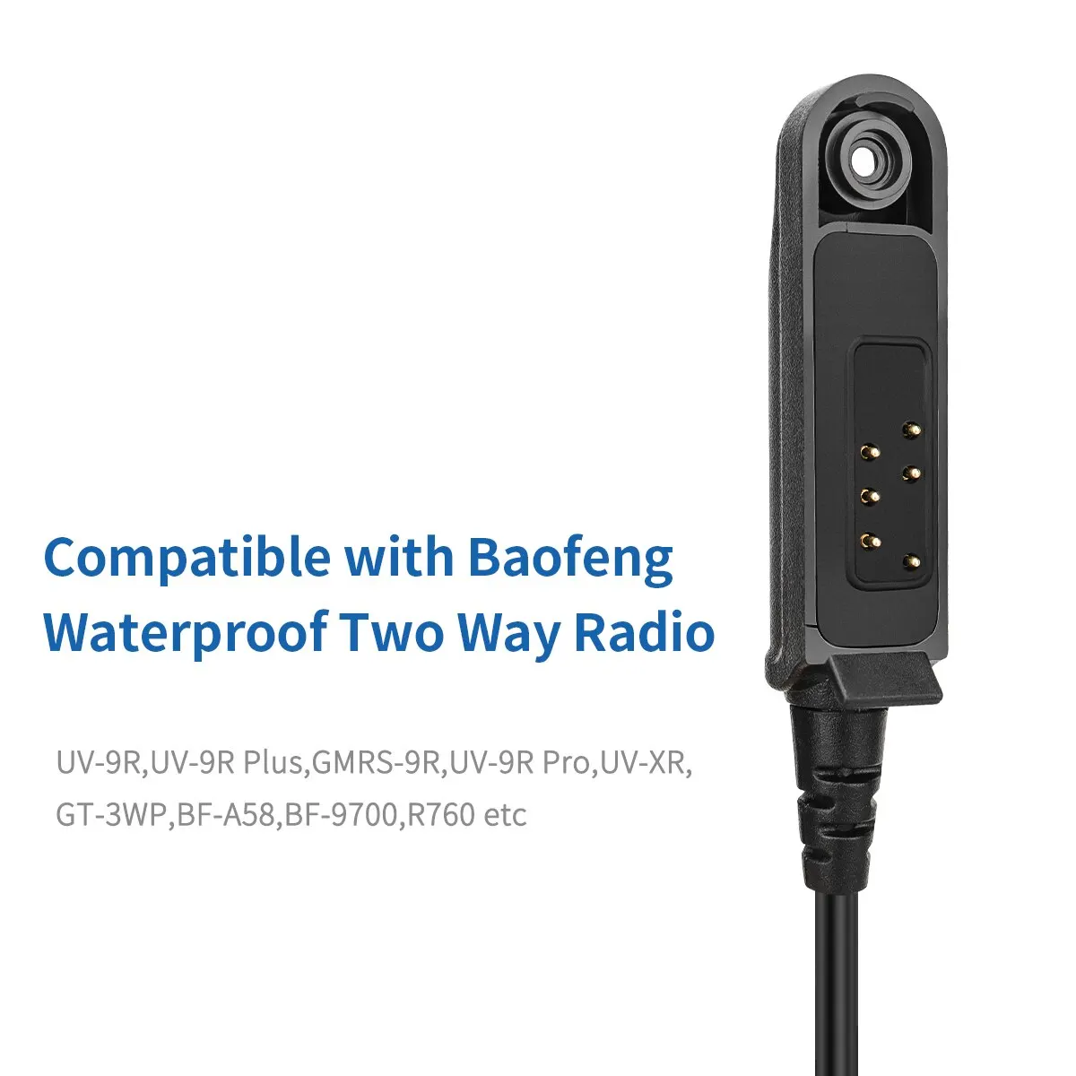 Altavoz Baofeng Walkie Talkie UV 9R Plus, micrófono de radio de 2 vías, altavoz PTT resistente al agua, micrófono para UV9R Plus Pro BF A58 BF 9700 - imagen 5