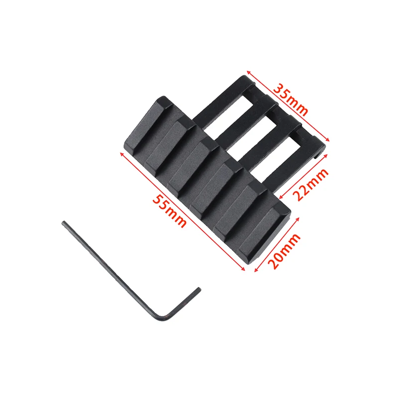 Montaje lateral de riel compensado de 45/30 grados, Metal para riel Picatinny de 20mm, Rifle AR15, mira táctica de punto rojo, linternas, montaje de alcance - imagen 5