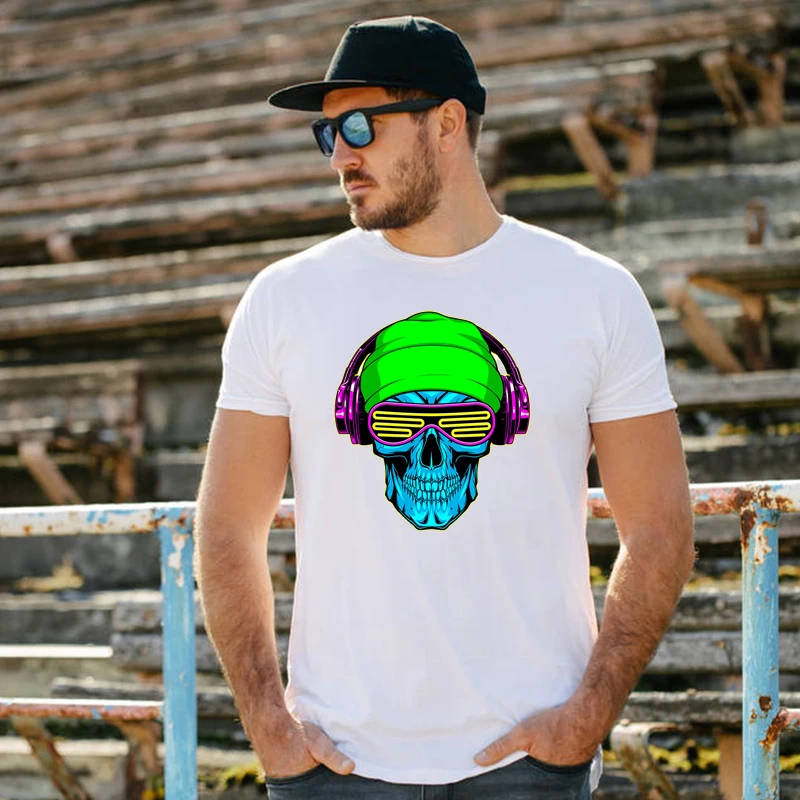 Parches térmicos de transferencia de calor para motocicleta, calaveras Punk para ropa, pegatinas DIY, aplique de planchado - imagen 3