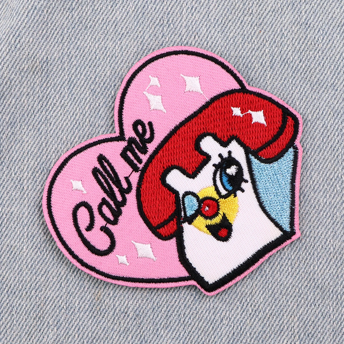 Parches para planchar para teléfono Call Me, parches bordados para ropa, decoración de ropa, parche de dibujos animados, apliques para coser, pegatina - imagen 3