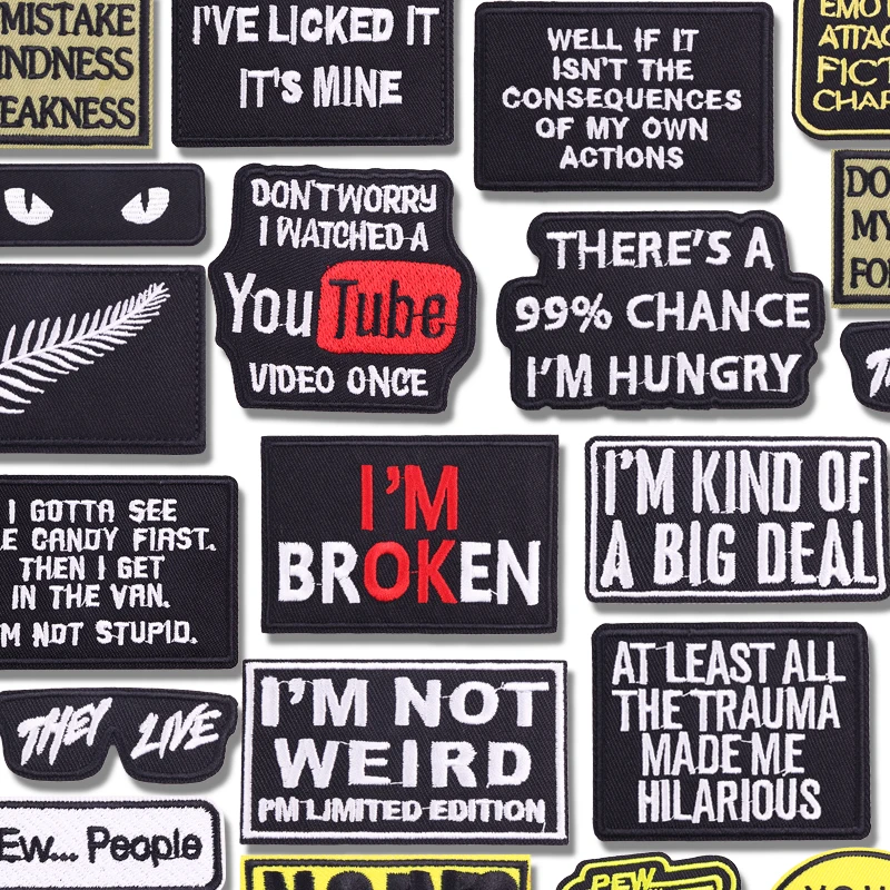 Parche bordado con eslogan de letras DIY, parches para planchar para ropa, chaquetas, sombreros, mochila, insignias bordadas, pegatinas de costura de letras - imagen 2