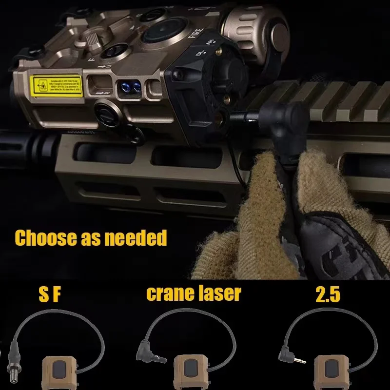 TAPS/AOXN/MOD interruptor de cable 2,5 SF/grúa láser SF para luz láser PEQ NGAL y linternas tácticas interruptor de presión remoto de doble función - imagen 2