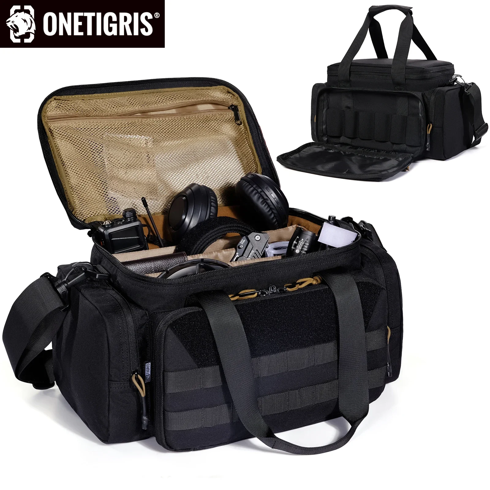 ONETIGRIS Bolsa de alcance para pistola, bolsas de tiro de caza para pistola con 3 divisores extraíbles Bolsa de lona para pesca, senderismo, deportes - imagen 2