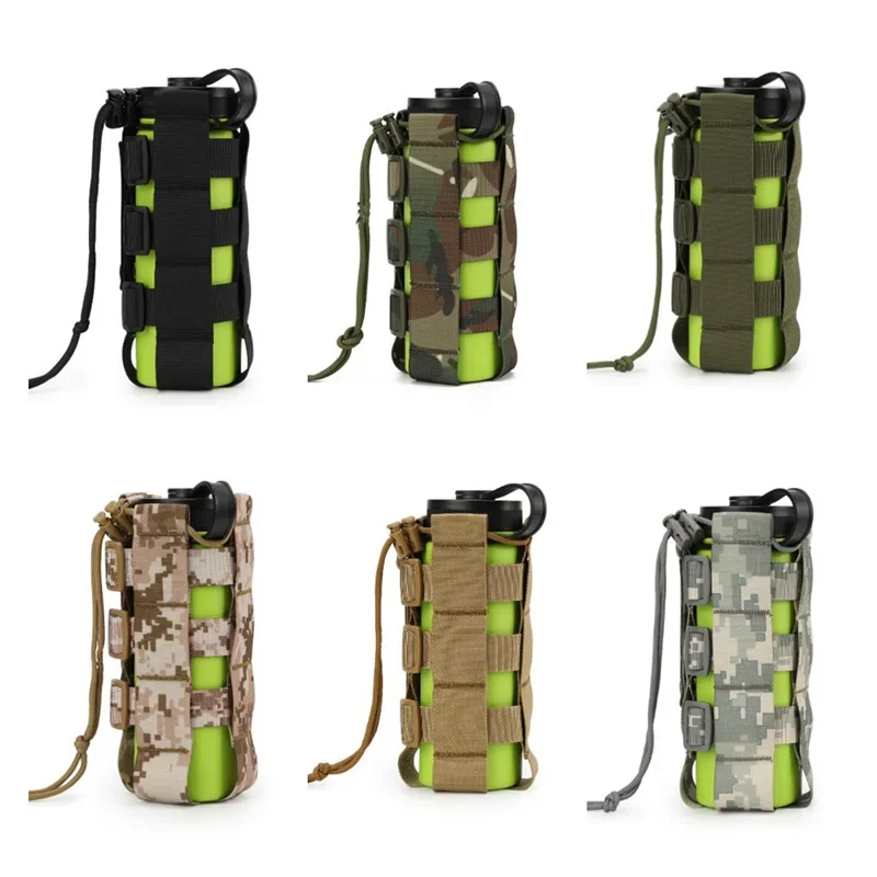 Bolsa ajustable para botella de agua Molle táctica para exteriores, funda de cantimplora militar de nailon, bolsa para hervidor de viaje al aire libre, 0,5l-2,5l - imagen 4