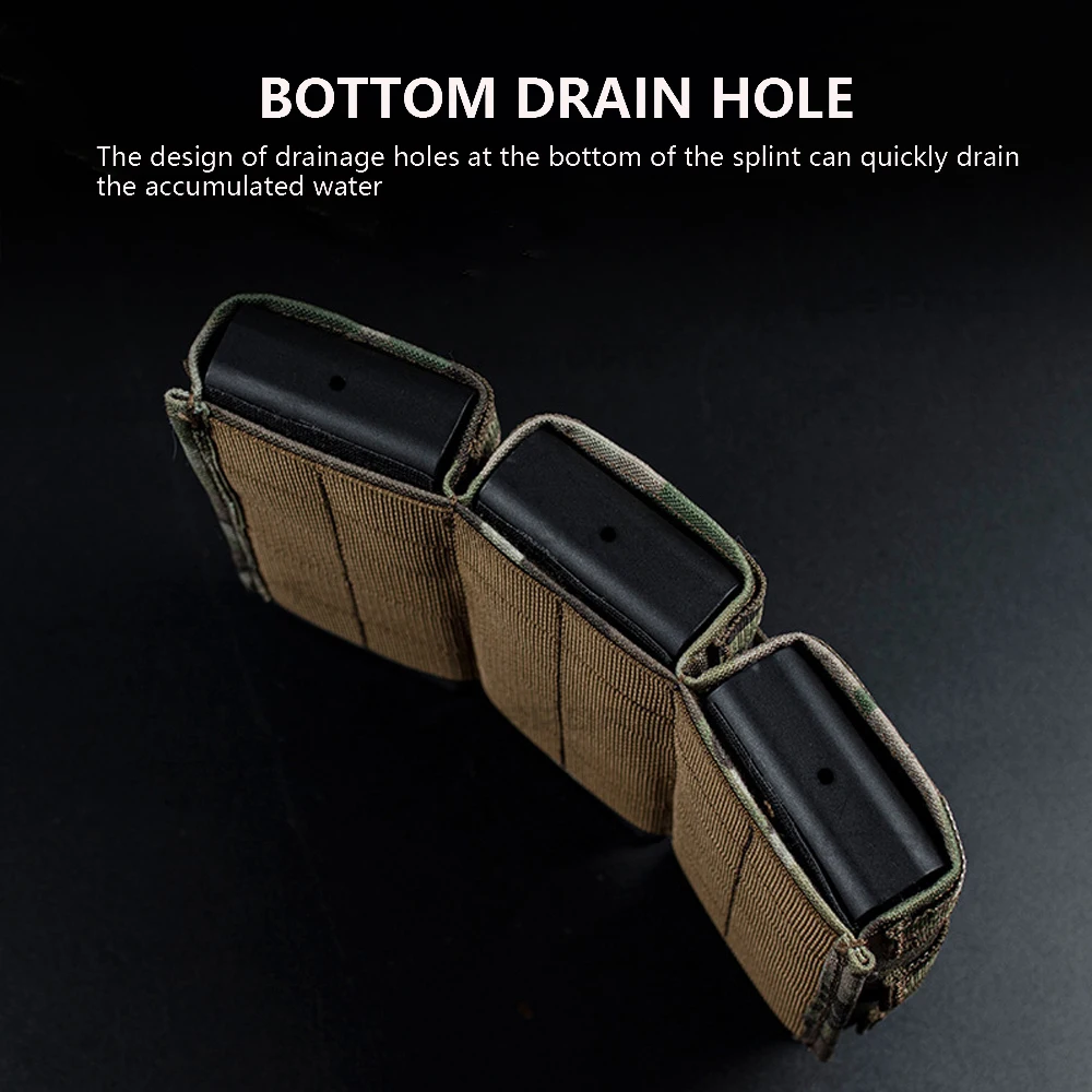 MOLLE-bolsa táctica Triple Mag FAST 7,62 M4 Airsoft Mag, chaleco de caza, portador de placa, funda magnética integrada, inserción de cuña Kydex - imagen 3