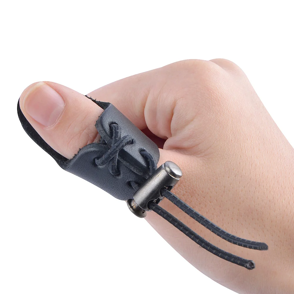 Protector ergonómico para pulgar de tiro con arco Protector de dedo de tamaño ajustable Diseño engrosado Uso manual L/R Ideal para entusiastas del arco recurvo - imagen 2