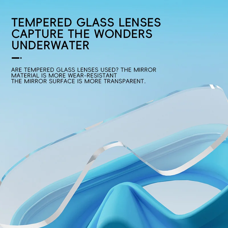 Máscara de buceo con cristal templado para adultos, estuche - imagen 3
