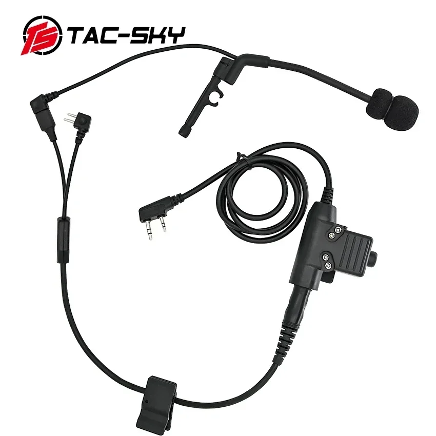Cable TAC-SKY Y con micrófono y Ptt U94 para auriculares tácticos con cancelación de ruido versión IPSC auriculares de disparo COMTAC - imagen 5