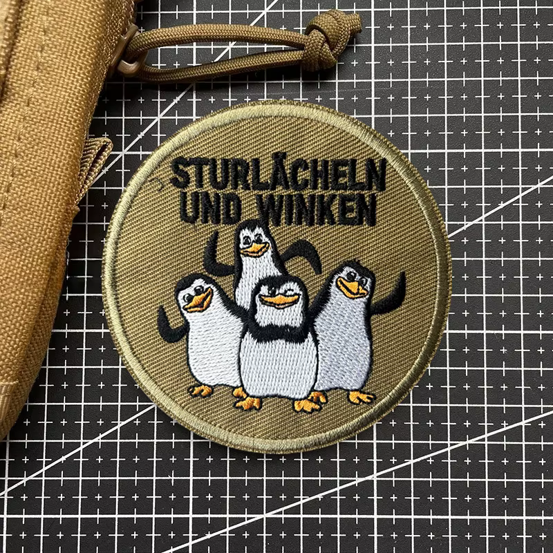 Parche táctico bordado pingüino velcro gancho y bucle para ropa - imagen 2