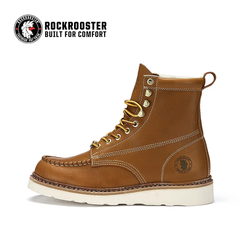 ROCKROOSTER, botas de cuero de vaca para herramientas de motocicleta, zapatos de senderismo para hombre, zapatos tácticos impermeables, botas de caza, zapatillas de deporte para acampar - imagen 2