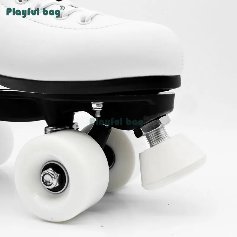 Patines de ruedas ajustables de doble fila 82A, patines con cabeza de freno de goma especial, accesorio para zapatos AMB251 - imagen 2