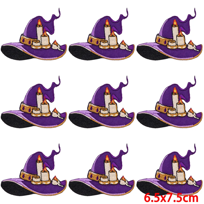 10 unids/lote de parches para planchar con calavera de Hip Hop para ropa, parche Punk para ropa, parches bordados termoadhesivos, insignias para ropa - imagen 2