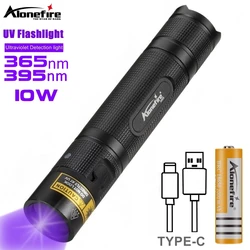 Linterna UV táctica 10W recargable USB doble frecuencia 365/405nm