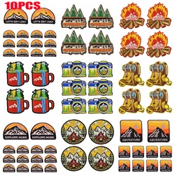 10 Uds parche para cámara montaña Camping parches bordados parches para planchar para ropa parches termoadhesivos para ropa DIY