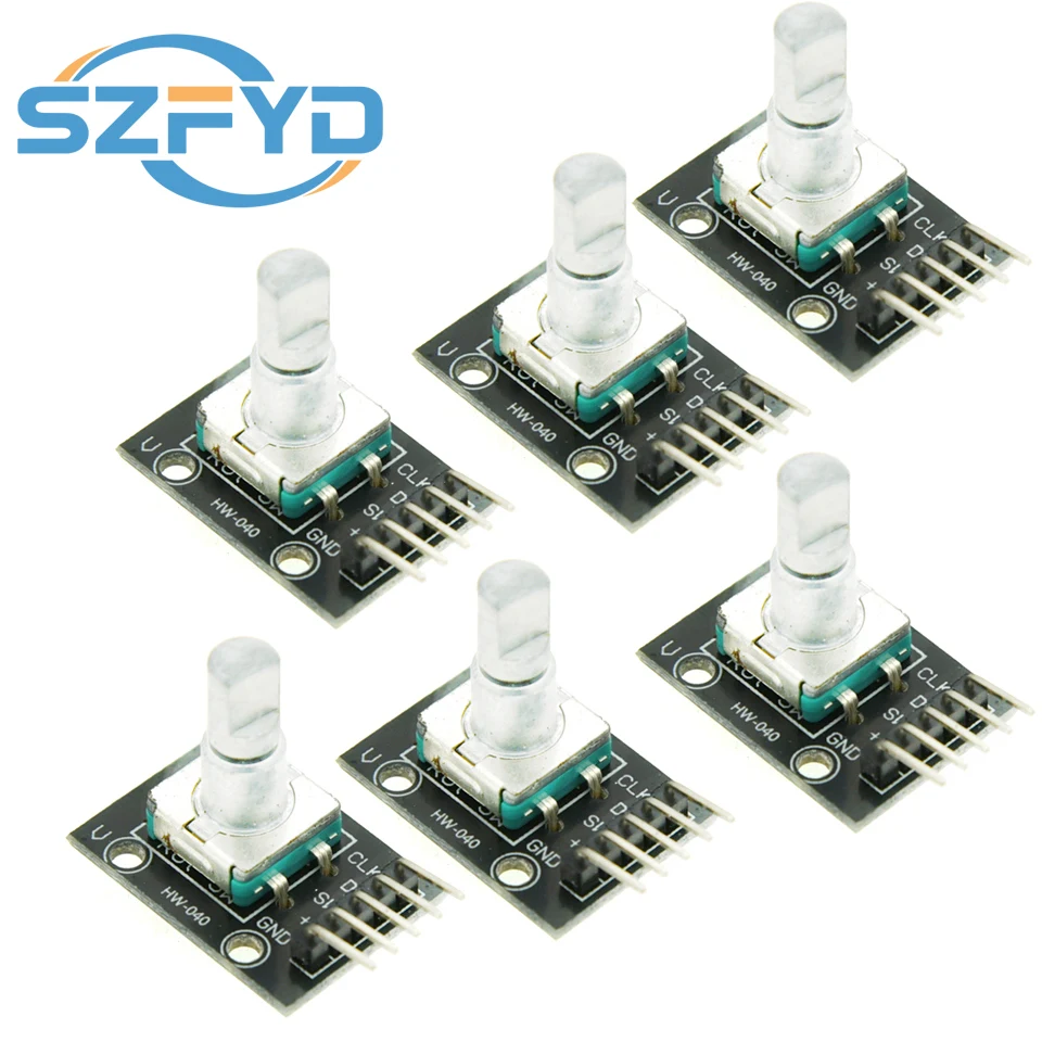 Módulo codificador rotatorio de 360 grados, placa de desarrollo de Sensor de ladrillo de KY-040 con tapa de perilla, KIT de potenciómetro DIY para Arduino, 1-10 Uds.