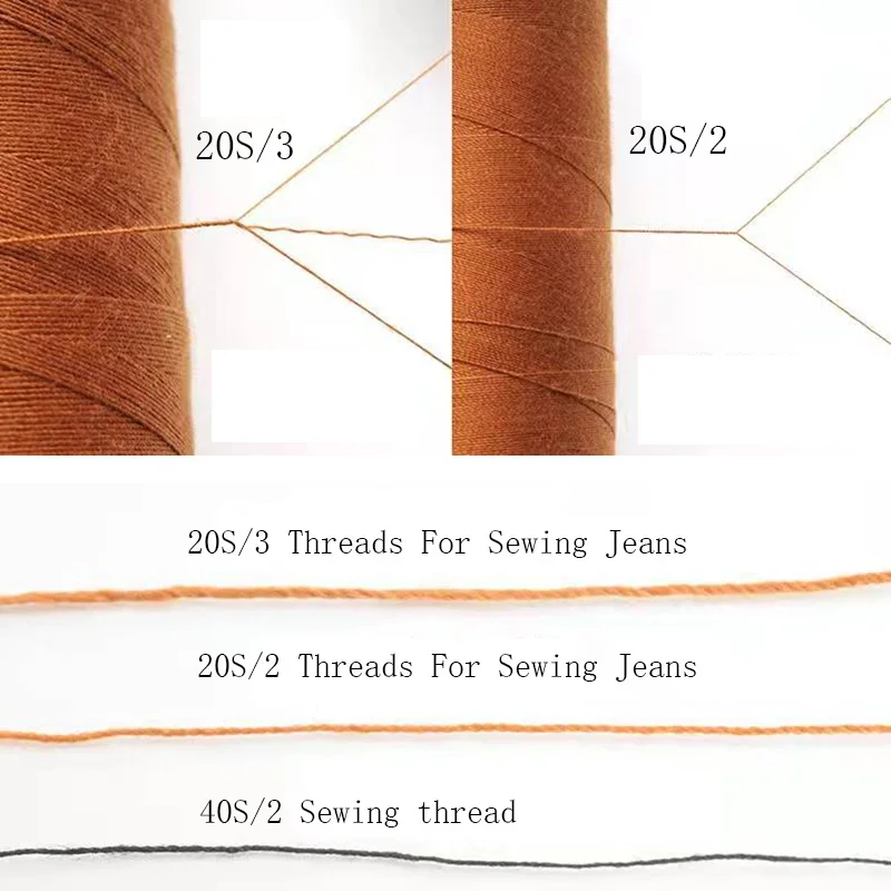 Prajna 1 carrete 3000 yardas 20S/3 hilos de coser hilo de coser de poliéster resistente para tela vaquera hilo Extra fuerte para coser - imagen 5