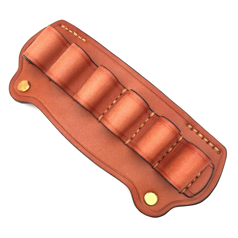 Funda de cuero de vaca Real para Rifle de caza, 6 rondas, 12GA, carcasa para escopeta, soporte para munición, bolsa de transporte - imagen 2