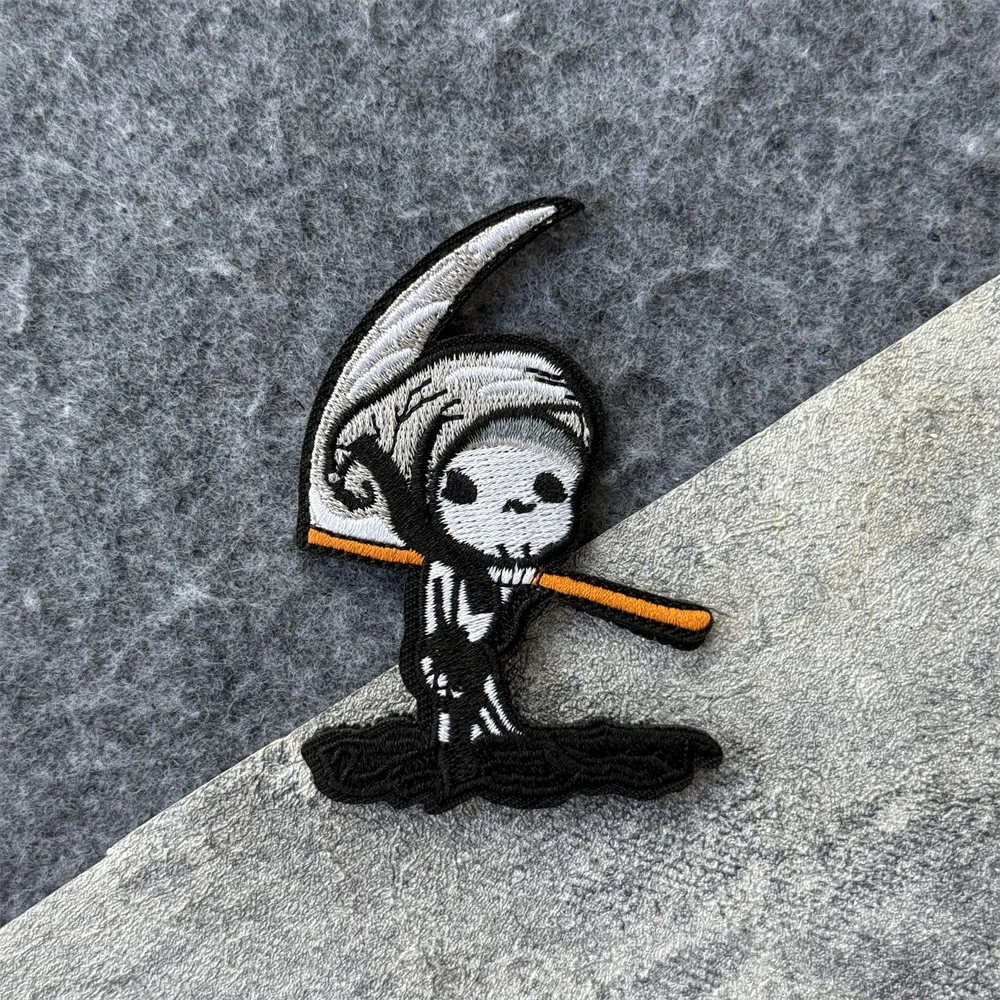 Mochila con gancho y bucle bordado samurái y Reaper de la muerte, pegatina para ropa, insignia de moral táctica, parches, brazalete militar - imagen 5