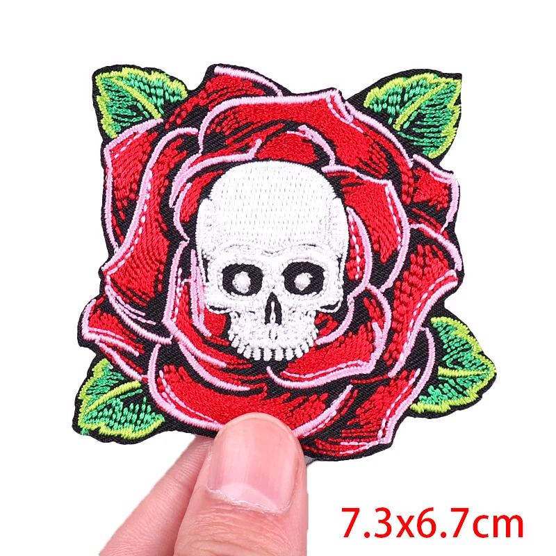 Parches bordados Punk para ropa, parche de calavera de terror DIY, parches para planchar para ropa, chaquetas, pegatinas para coser, apliques - imagen 4