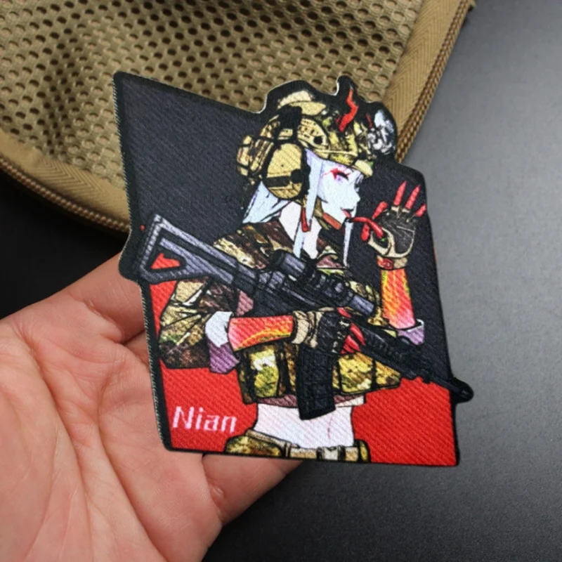 Parche estampado con insignia de moral de pistola para chica táctica, parche con gancho para ropa, parches militares, accesorios para mochila, pegatina