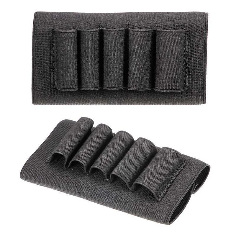 Soporte de cartucho de munición militar para Rifle de escopeta, carcasa abotonada de calibre 12, 20, lazos elásticos, Airsoft, negro - imagen 4