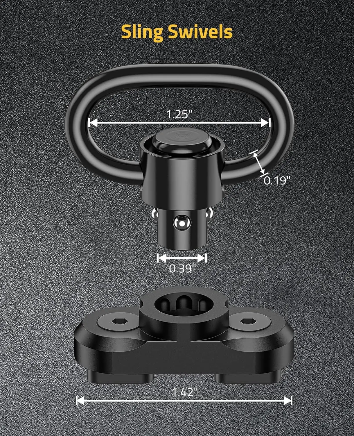 Adaptador de anclaje QD giratorio táctico para correa M-LOK 360° - imagen 2